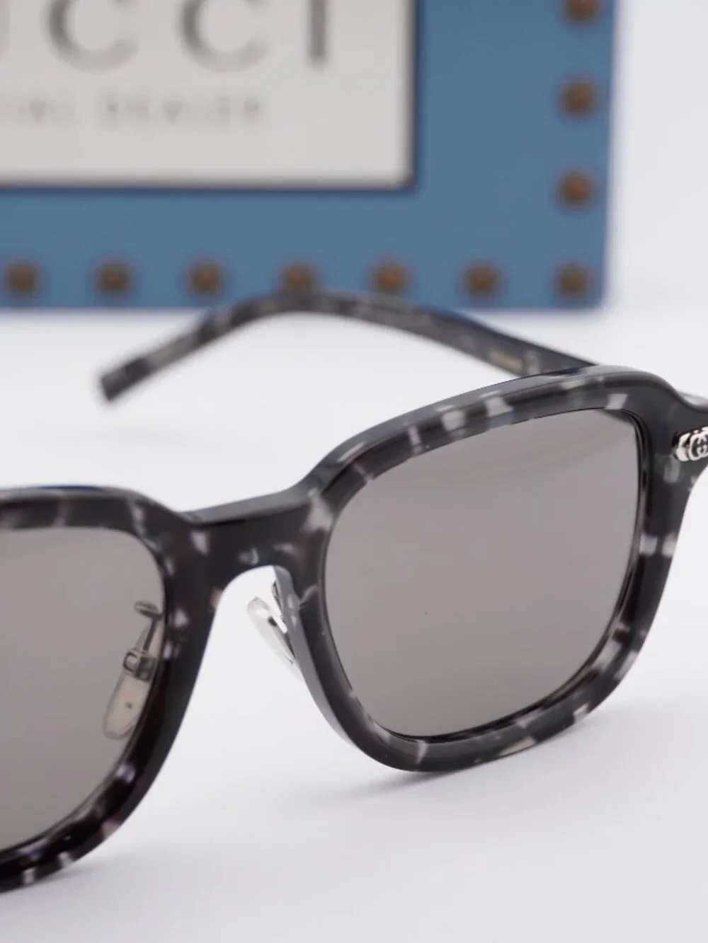 Gucci GG1948SK 002 Square Sunglasses - Grey Havana\ Grey